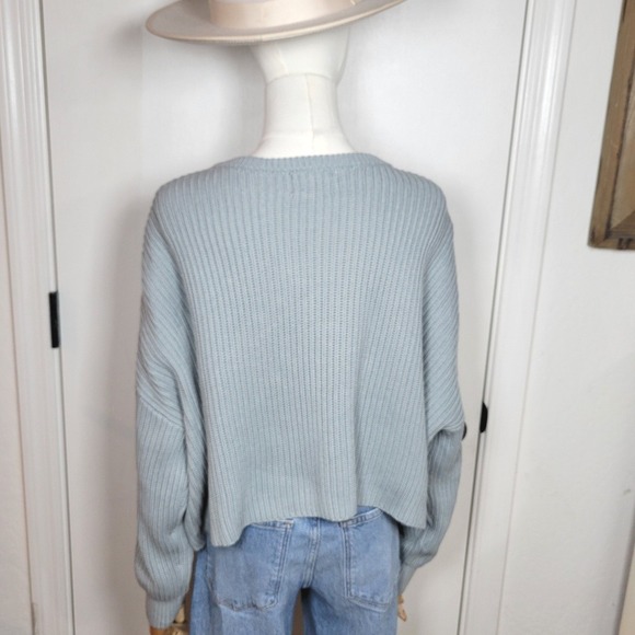 Modern Citizen Cable Knit Cotton Blend Ribbed Sweater Cropper Pullover Size XS/S - Picture 8 of 11